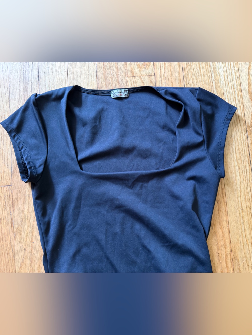 Free People black bodysuit square neck small - Picture 2 of 4
